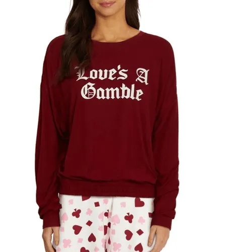 WILDFOX Love's a Gamble‎ Shorty Pajamas Set, 2 Piece, Red Hearts, XL, NWT - Image 4