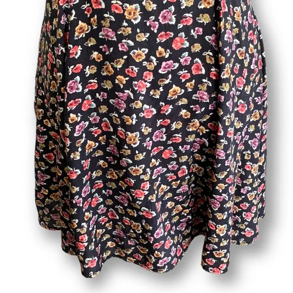 Rampage Vintage 90s Dress‎ Black Dark Floral Sweetheart Neckline Mini Forrest Fairy Boho - Image 6