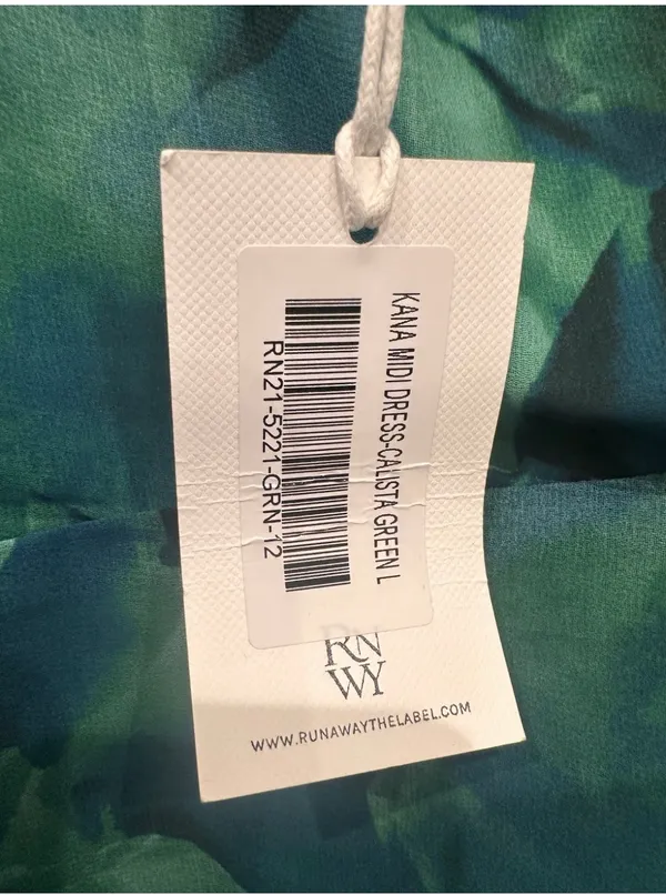 Runaway The Label Calista Green Midi Dress Size 12 NWT - Image 14