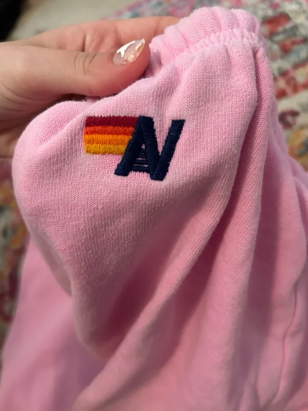 Aviator Nation Sweatpants 5 Stripe Pink Neon - Image 5