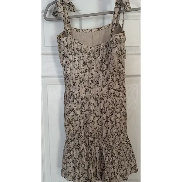 Sir The Label Alba Leaf Printed Mini Dress XS Tie Shoulder Straps Wedding Guest‎ - Image 4