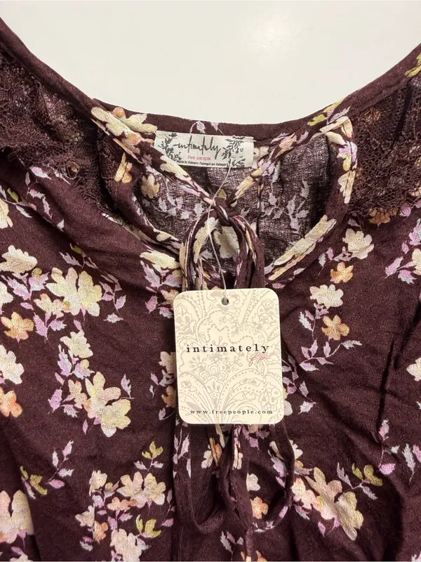 Free People Bodysuit Take It Away Brown Floral One Piece Bodysuit size large - Image 6