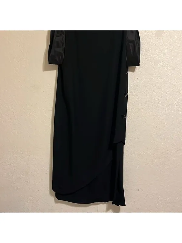 Vintage Union Made semi formal black dress elegant black tie evening 80s 90s - Image 6