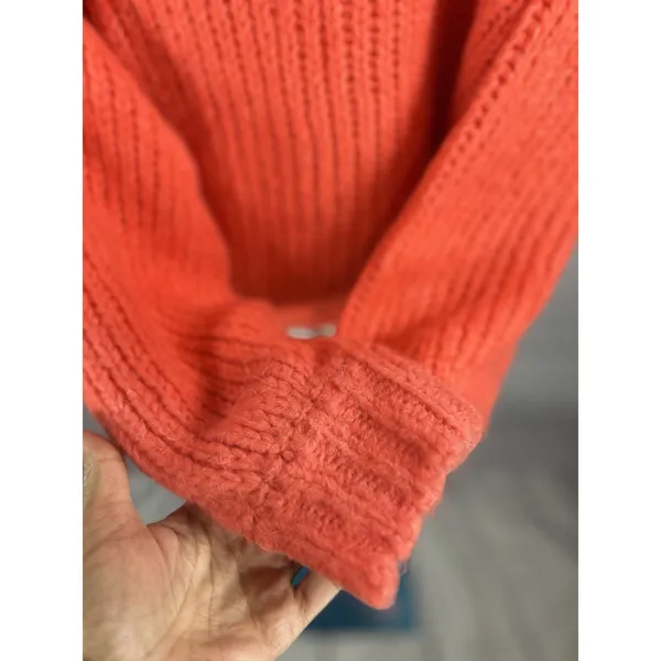 Anthropologie Pilcro Zamora Cowl Neck Alpaca Wool Sweater Coral XS Oversized - Image 5