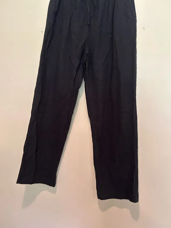 Cotton blend straight leg pants Black Size L - Image 3