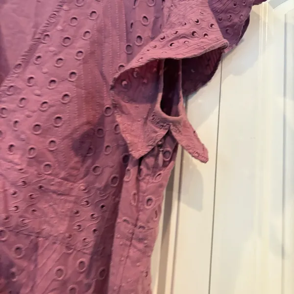 Anthropologie Dolan Lavender Patsy Eyelet Wrap Dress‎ Size Large - Image 7