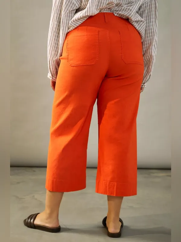Maeve The Colette High Rise Wide Leg Crop Pant in Orange Size 30 - Image 2
