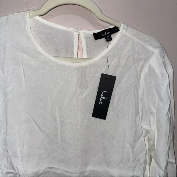 Lulus Essentially Effortless White Long Sleeve Top - Size XS - Image 5