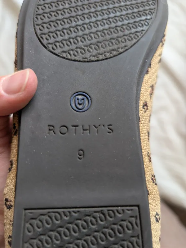 Rothy’s Retired Cheetah Print Rounded Flats W9 Brown/Black - Image 5