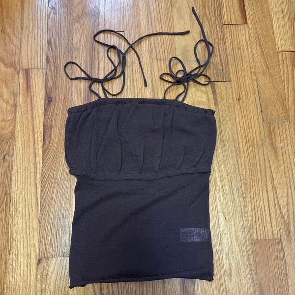 Brown Wild Fable tie tank top - Image 2
