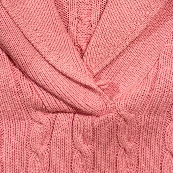 Ralph Lauren‎ Cable Knit Sweater Pink Shawl Collar Preppy Old Money Coastal S - Image 5