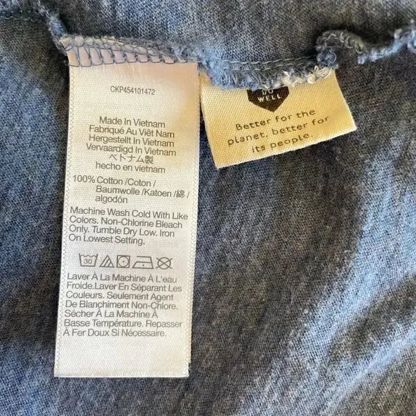 Madewell Heather Blue Cotton V-Neck Short Sleeves Essential Women’s SZ M #1489 - Image 6