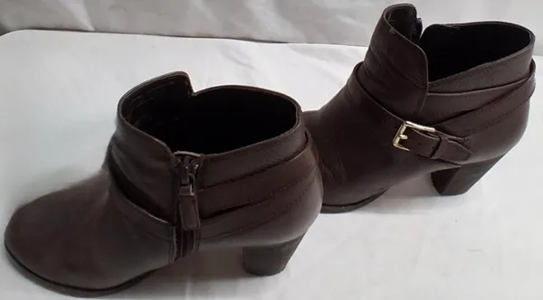 Cole Haan Brown Leather Buckle Ankle Booties - Image 2