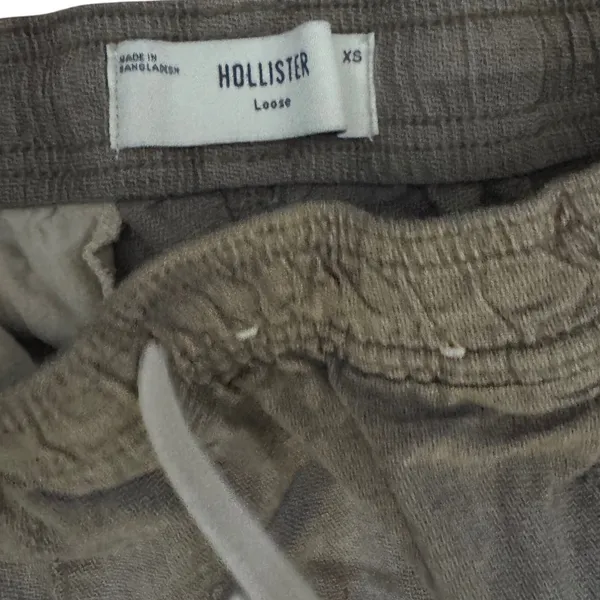 Hollister Linen Blend Pants Size XS Brown Loose Fit Drawstring‎ Casual Pants - Image 3