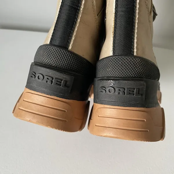 SOREL Brex Waterproof Lace Winter Fall Boot Sandy Tan Black Chunky Sole Size 7 - Image 8