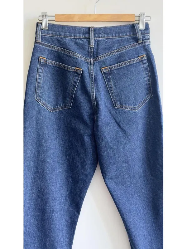 Abercrombie Curve Love Ultra High Rise Ankle Straight Jeans 26 Dark Wash - Image 6