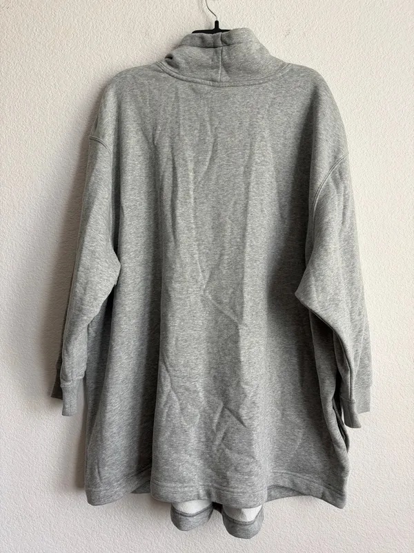 Nike Plus Size Oversized Mock-Neck Fleece Sweatshirt in Grey, Size 3X, NWT - Image 7