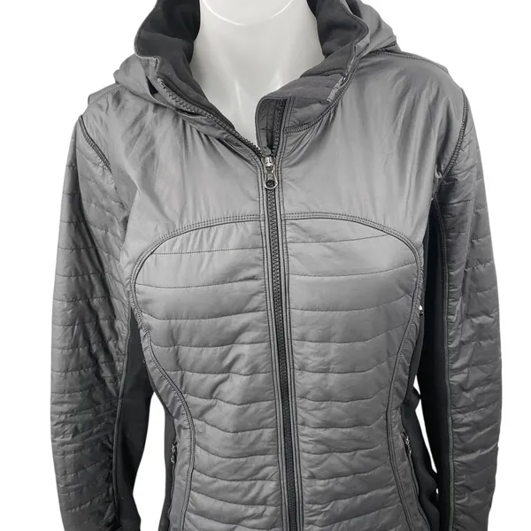 Lululemon First Mile Women's Black Full Zip Hooded Hoodie Puffer Coat Jacket 4 - Image 3