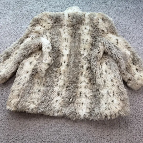 Vintage Jordache Faux Fur Coat 80s Animal Print Spotted Shawl Collar Made in USA - Image 2