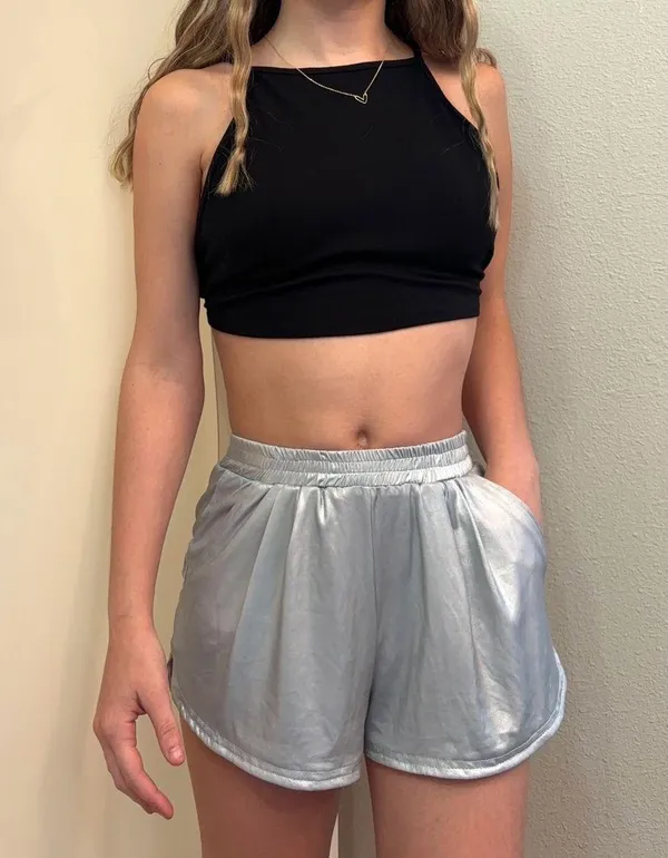 Metallic Gray Party Shorts - Image 3
