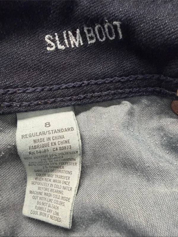 American Eagle Outfitters Low-Rise Slim Boot Cut Dark Blue Super Stretch Jeans - Image 3
