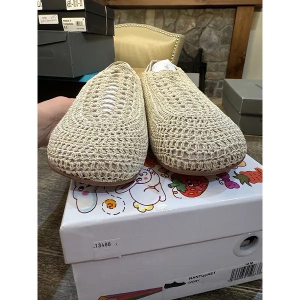 New Jeffrey Campbell Nantucket Knit Crochet Flats in Cream Ivory Womens Size 10M - Image 6