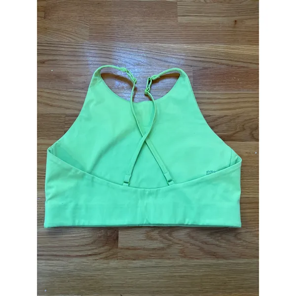Girlfriend Collective Topanga Sports‎ Bra Size Large Neon Yellow - Image 2