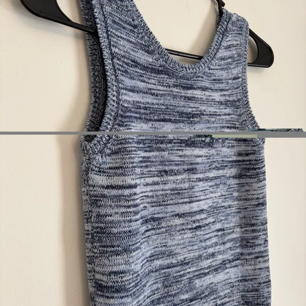 NWT MADHAPPY‎ Small Summer Collection Melange Dress in Blue Scoop Back Tank Boho - Image 7