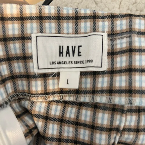 Have Brown Blue and Black Plaid Pencil Skirt Size Large Fall Preppy - Image 5