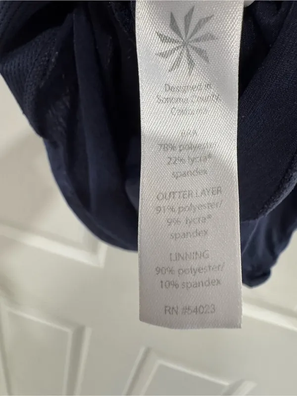 Athleta Menorca Supercharged Tank Top Navy Blue Built-In Shelf Bra - Image 5