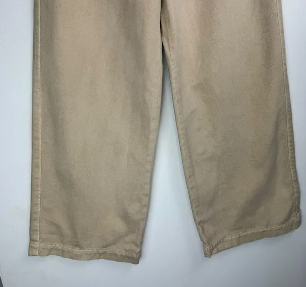 NWT ZARA Marine Culotte Crop Pants Jeans Sz 4 Sand Beige - Image 8