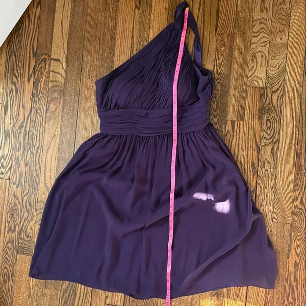Donna Morgan Rhea Purple One Shoulder Chiffon Bridesmaid Dress Size 12 - Image 6