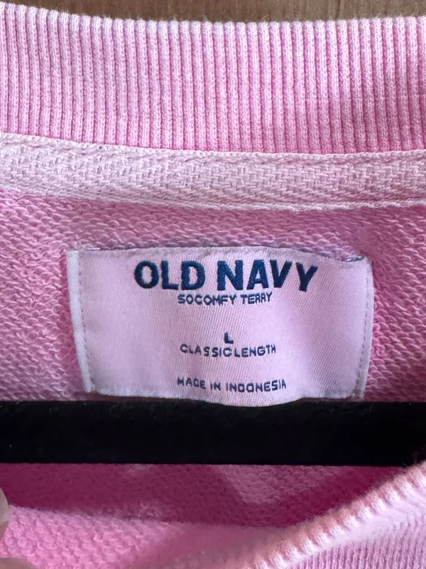 Old Navy SoComfy Terry Pink Crewneck Classic Length Sweatshirt Size Large - Image 2