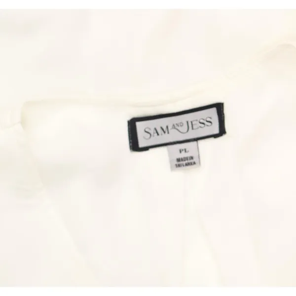 Sam & Jess Womens Woven Petite Puff-Sleeve Top New Ivory Off White PL - Image 5