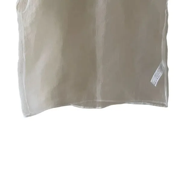 Zara White Sheer Rib Sleeveless Women’s Crewneck SZ L #1696 - Image 4