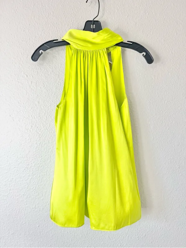 Ramy Brook Bright Green Lori Silk Halter Top Blouse Size XS - Image 2