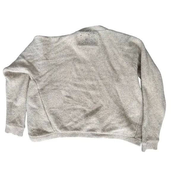 Abercrombie Vintage Y2K Beige Tan Wool Rabbit Cashmere Beaded Rhinestone Shrug Crop Sweater - Image 4