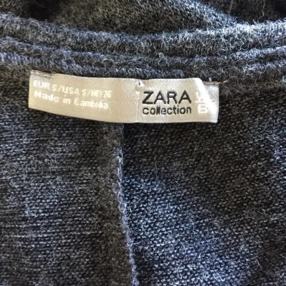 Zara Sweater Small Gray Stretch Soft Boat‎ Neck - Image 4
