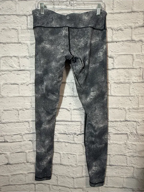lululemon athletica Gray Black Patterned Leggings, size medium 10 - Image 2
