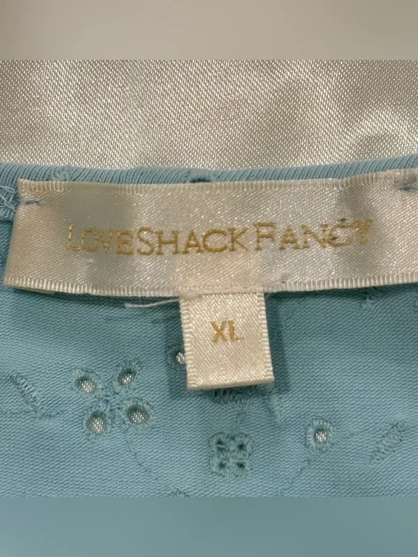 Love Shack Fancy Jonah Crop Cardigan XL Powder Blue Coquette Feminine Chic - Image 7