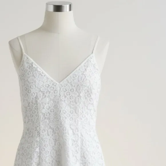 Abercrombie & Fitch A Line Lace-Trim Mini white Dress - Image 6