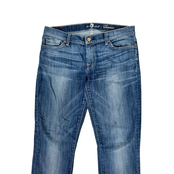 7 For All Mankind Roxanne Crop Jeans‎ Medium Wash Blue Denim Slim Fit Size 30 - Image 4