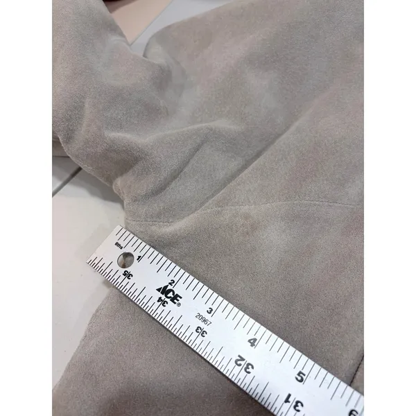 Vintage Gallery Beige Suede Jacket Womens L 80s 90s‎ Leather Coat Fall Autumn - Image 12