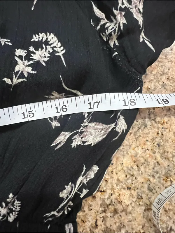 Polagram Black Floral Wrap Maxi Dress Size Small NWOT Boho - Image 9