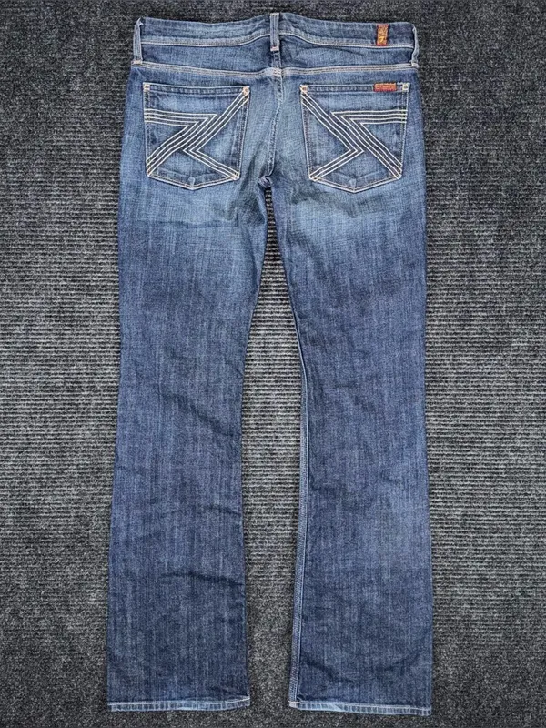 7 For All Mankind Flynt Low Rise Bootcut Blue Jeans Women’s 31 x 32.5 VTG Y2K - Image 2