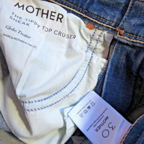 NWT Mother Tippy Top Cruiser Sneak in Globe Trotter High Rise Flare Jeans 30 - Image 7