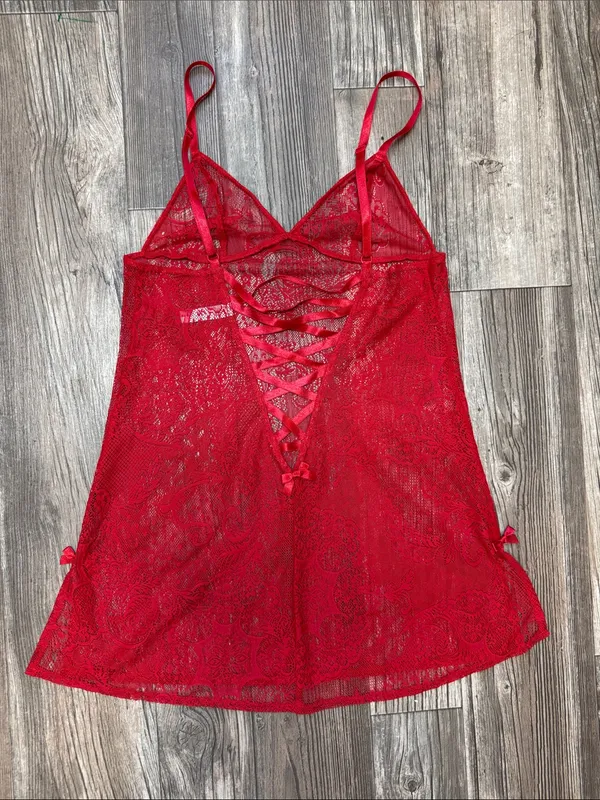 Victoria’s Secret Red Lace Babydoll Chemise Slip | Size Small - Image 3