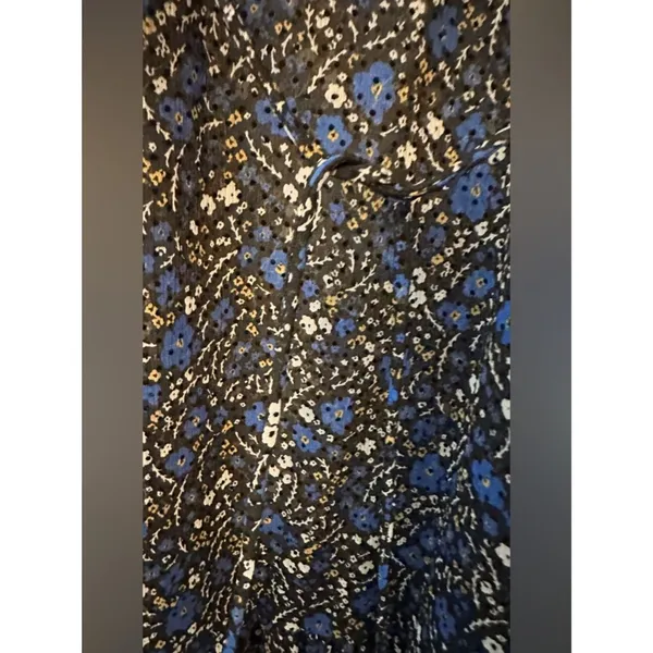 Banana Republic Black Blue Long Sleeve Laxi Sheer Dress Women's Sz 0 - Image 11