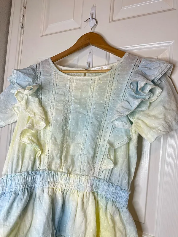 LoveShackFancy Lily Pond Natural Hand Dye Natasha Tie-Dye Mini Dress - Image 5