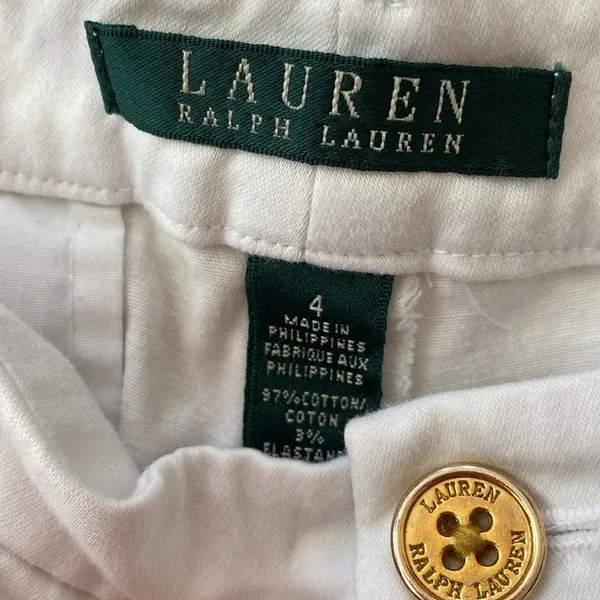 Lauren Ralph Lauren Women's Bi-Stretch Twill Shorts White Size US‎ 4 - Image 4